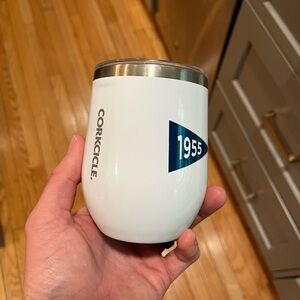 Corkcicle 12oz insulated  Stemless Cup With Lid White Excellent